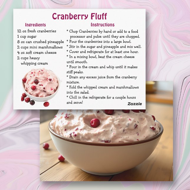 Postal Cartão de Receita de Cranberry Fluff (Criador carregado)