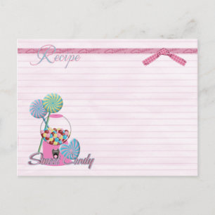 Postal cartão de receita de doce doce