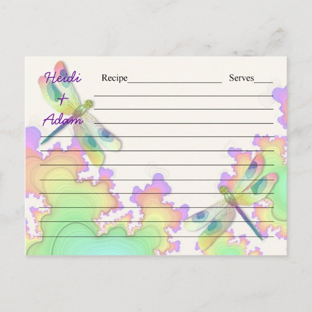 Postal Cartão de Receita de Dragonfly (Frente)