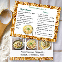 Cartão de Receita de Fettuccini Alfredo