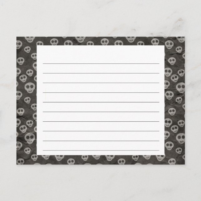 Postal Cartão de Receita de Halloween de Skulls Spooky (Frente)