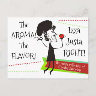 Postal Cartão de receita de livro de cozinha de cozinheir