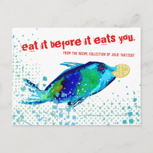 Postal cartão de receita de livro de cozinha de frutos do