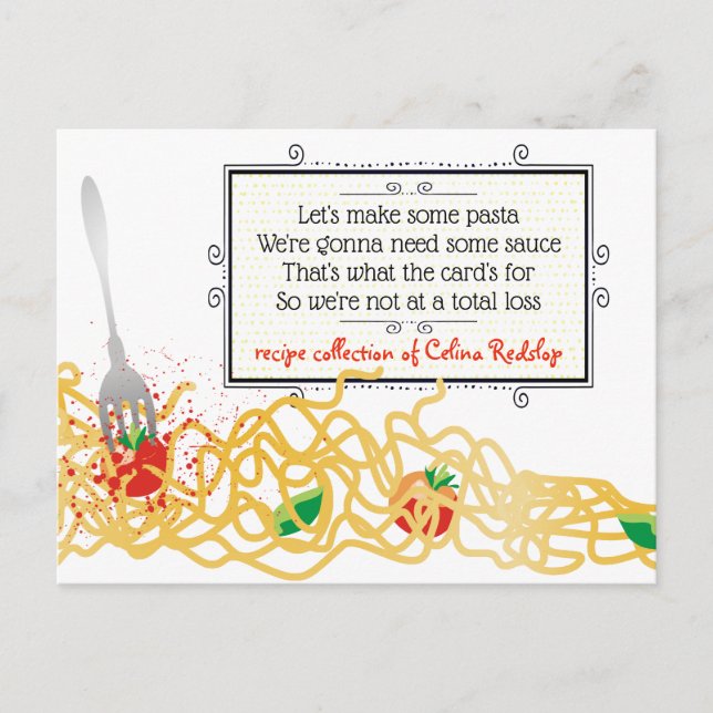 Postal Cartão de receita de livro de cozinhar italiano mo (Frente)