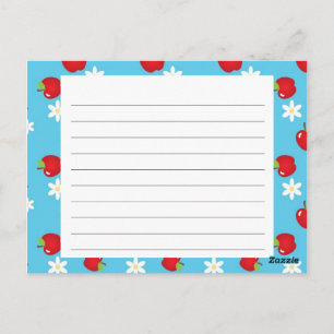 Postal Cartão de Receita de Maçãs e Disias