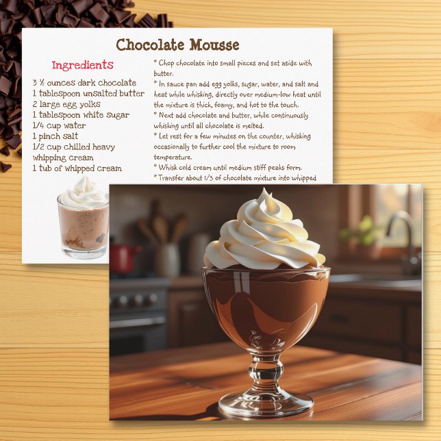 Postal Cartão de Receita de Mousse de Chocolate (Criador carregado)