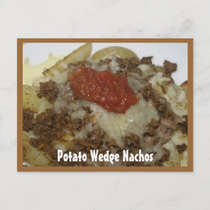 Postal Cartão de Receita de Nachos de Batata em Gomos