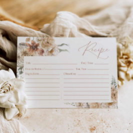 Postal Cartão de Receita de Noiva Floral Boho