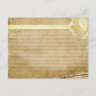 Postal Cartão de Receita de Noivado Rosa Creme Vintage