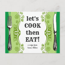 cartão de receita de panificação de cozinhar de pr