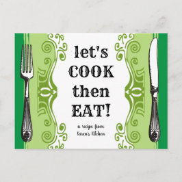 Postal cartão de receita de panificação de cozinhar de pr