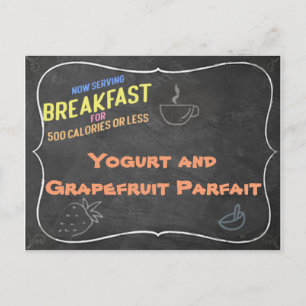 Postal Cartão de Receita de Parfait de Iogurte e Toranja