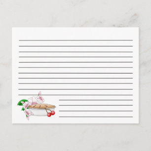 Postal Cartão de Receita de Pizza de Cereja