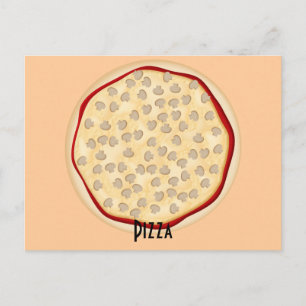 Postal Cartão de Receita de Pizza de Cogumelos