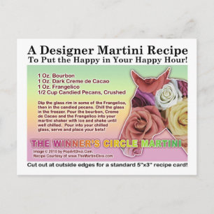 Postal Cartão de Receita de Race Martini em Círculo de Ve