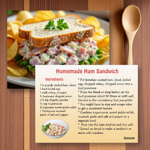 Postal Cartão de Receita de Salada de Presunto