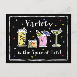 Postal Cartão de Receita de Variedades Cocktail