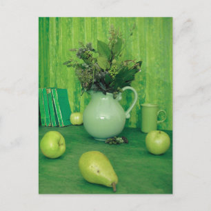 Postal Cartão de Receita de Vida Estática Verde