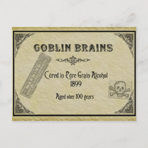 Postal Cartão de Receita do Cérebro Goblin
