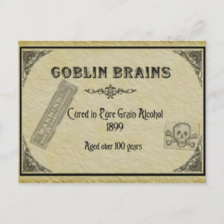 Postal Cartão de Receita do Cérebro Goblin