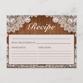 Postal Cartão de Receita do Chá de panela Rústico de Made