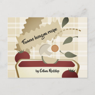 Postal Cartão de receita do cozinhar italiano de comida L