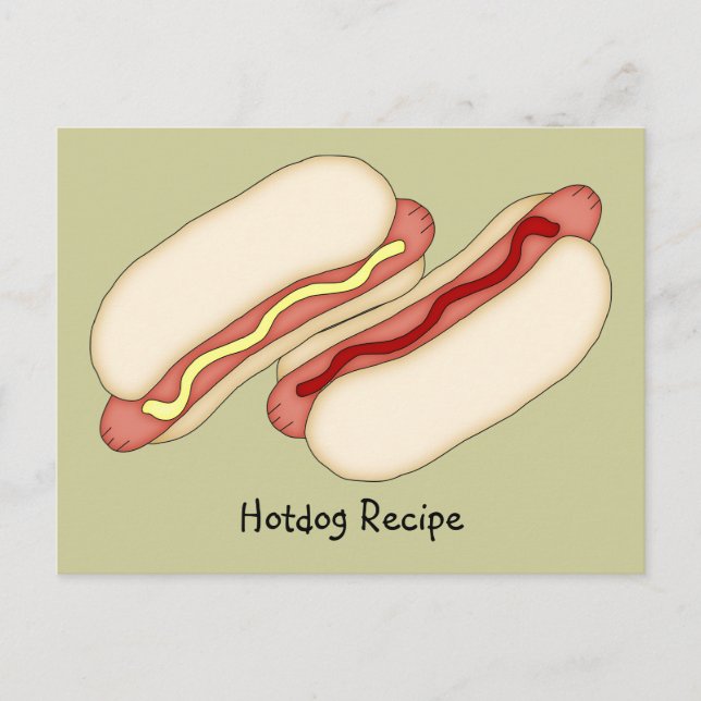 Postal Cartão de Receita do Hotdog (Frente)