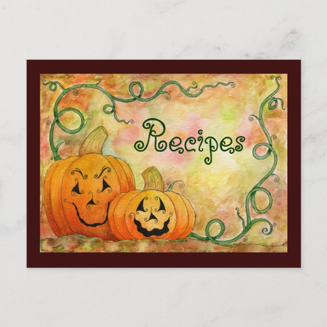 Postal Cartão de Receita do Jack O'Lanterns (Frente)