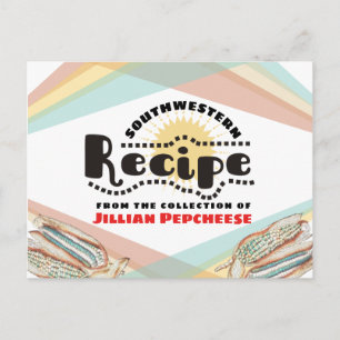 Postal Cartão de receita do livro de cozinhar de milho az