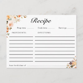 Postal Cartão de receita floral de outono