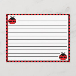 Postal Cartão de Receita Ladybug