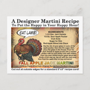 Postal Cartão de Receita Martini de Ação de Graças da App