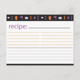 Postal Cartão de Receita para Chá de Noiva