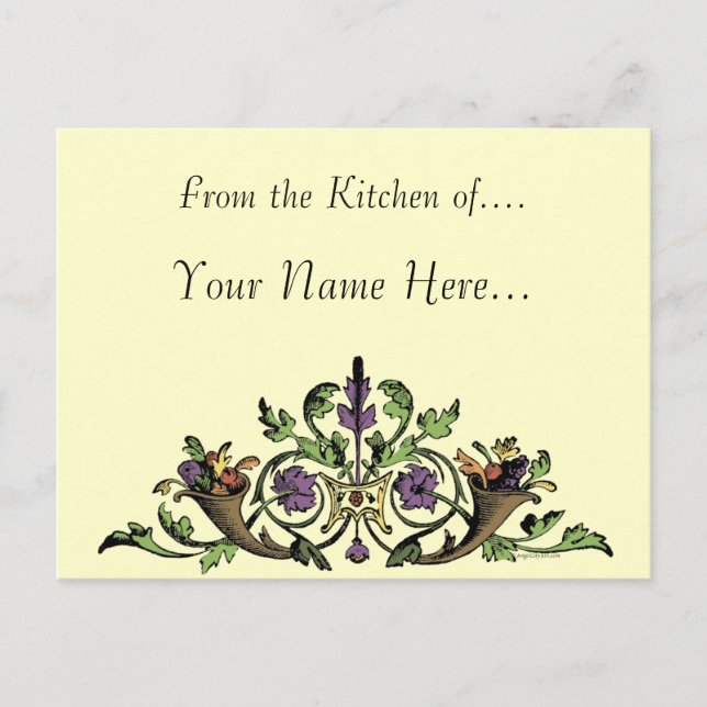 Postal Cartão de Receita Personalizada Cornucopia de Ação (Frente)