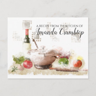 Postal Cartão de receita personalizado de preparação de v