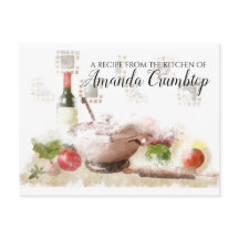 Cartão de receita personalizado de preparação de v