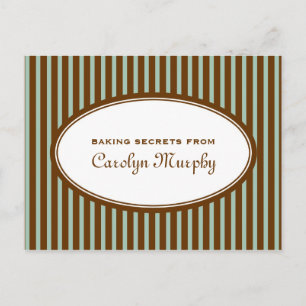 Postal Cartão de receita personalizado marrom de chocolat