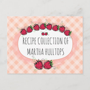 Postal Cartão de receita personalizado para morangos de r