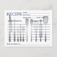 Cartão de Receita Retroativo Azul Striped