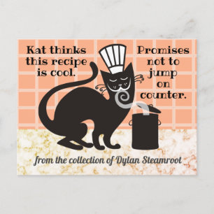 Postal Cartão de receitas de cozinhar de prato principal 