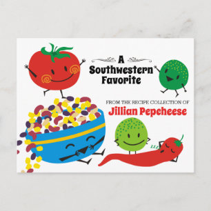 Postal Cartão de receitas de cozinhar de salsa de comida 