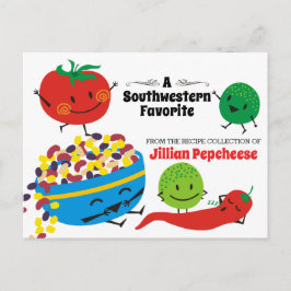 Postal Cartão de receitas de cozinhar de salsa de comida 