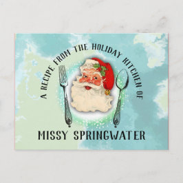 Postal Cartão de receitas de férias de papai noel
