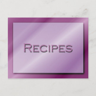 Postal Cartão de Receitas Tons de Roxo