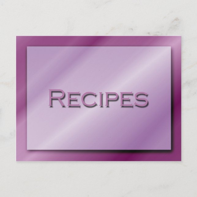 Postal Cartão de Receitas Tons de Roxo (Frente)