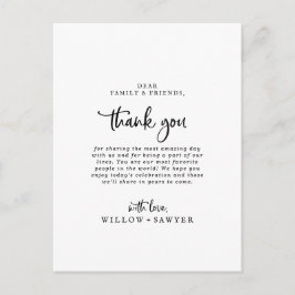 Postal Cartão de Recepção de Agradecimento com Letra Rúst