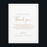 Postal Cartão de Recepção de Agradecimento com Moldura Do<br><div class="desc">Este Cartão de Recepção de Agradecimento com Moldura Dourada Minimalista é um modelo de "Cartão de Agradecimento de Casamento" com fonte dourada. Para personalização mais avançada deste design,  clique no link Personalizar Mais para alterar a fonte,  tamanho e cor</div>