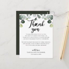 Postal Cartão de Recepção de Casamento com Folhagem de Eu