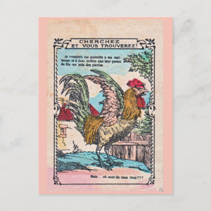 POSTAL CARTÃO DE RECOMPENSA DA ESCOLA "ROOSTER" (1900)