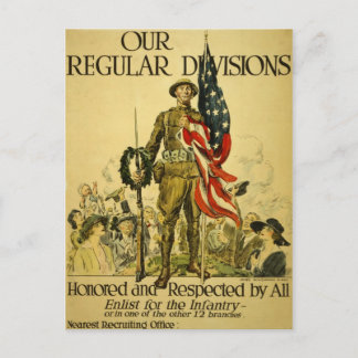 Postal Cartão de recrutamento americano do poster de WWI